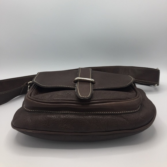 Roots Side Saddle Brown Leather Crossbody Bag - Picture 12 of 16